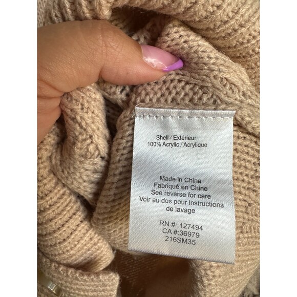 Heartloom Womens Medium Beige Oversized Boho Cable Knit Cozy Sweater Cardigan - Picture 5 of 5